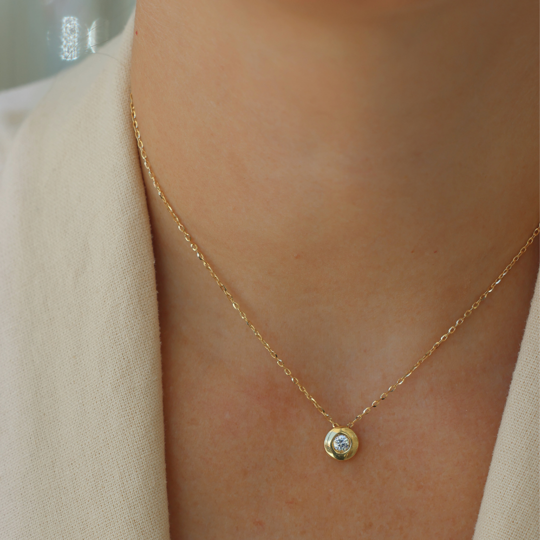 Circle Cz Necklace