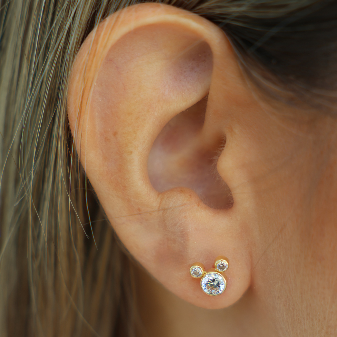 Small Mickey Cz Baby Stud