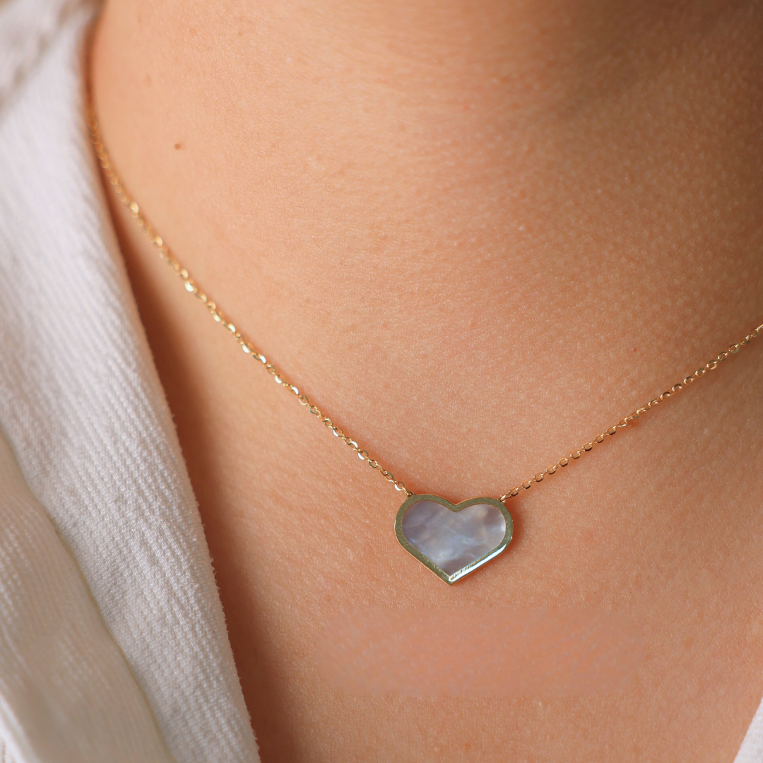 Collar de corazón de perla