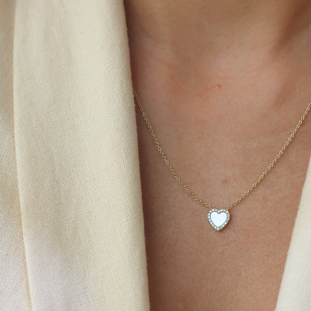 Mini Mother Pearl Heart Diamond