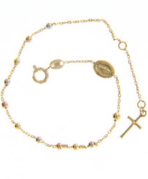 Diamond Cut Rosary Style Bracelet