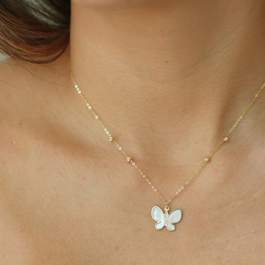 Mother Pearl Butterfly Necklace