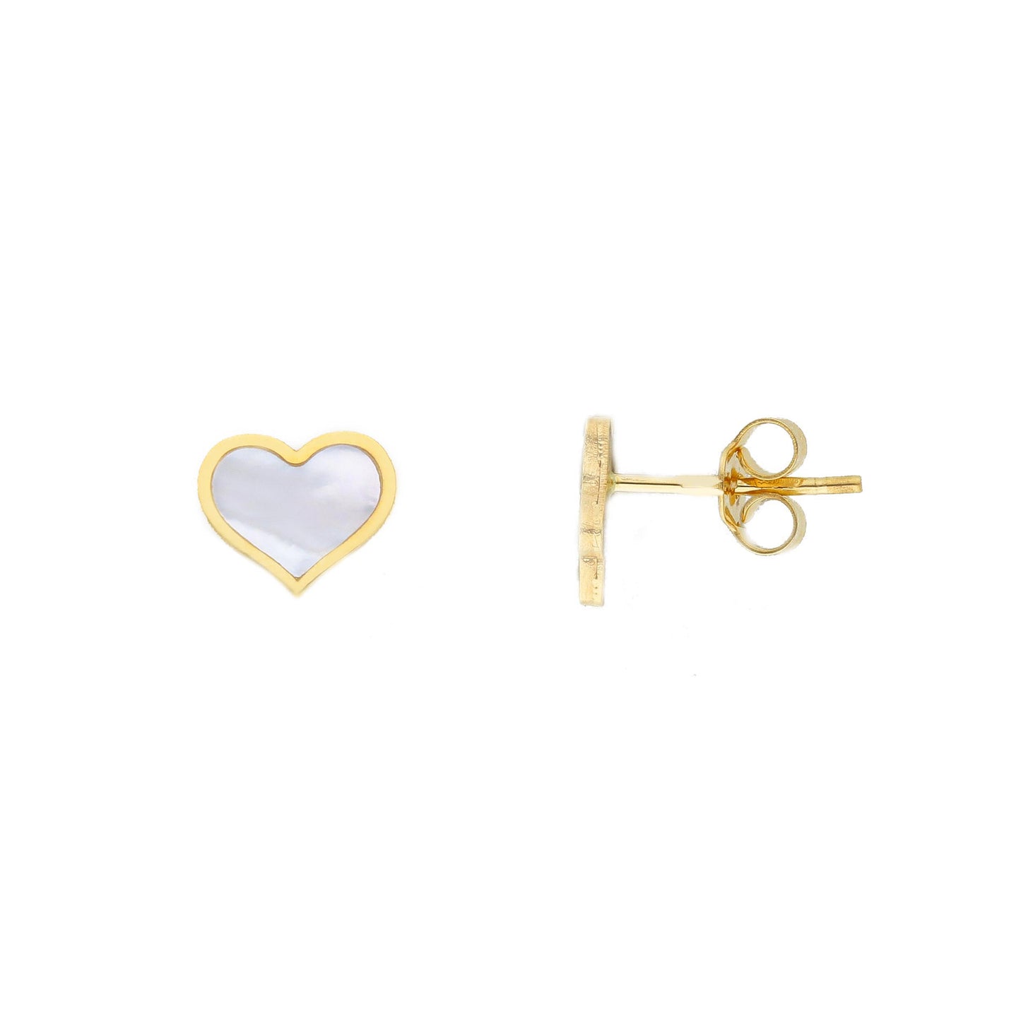Mother of Pearl Heart Stud Earrings