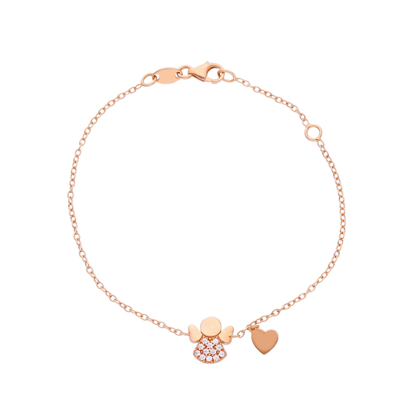 Angel and Heart Zirconia Bracelet