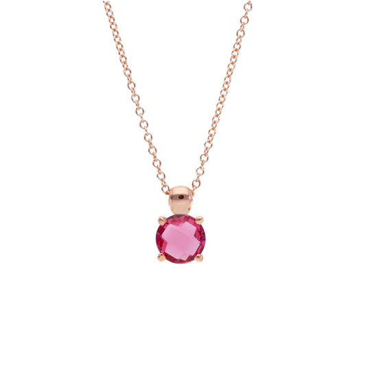 Pink necklace with cz
