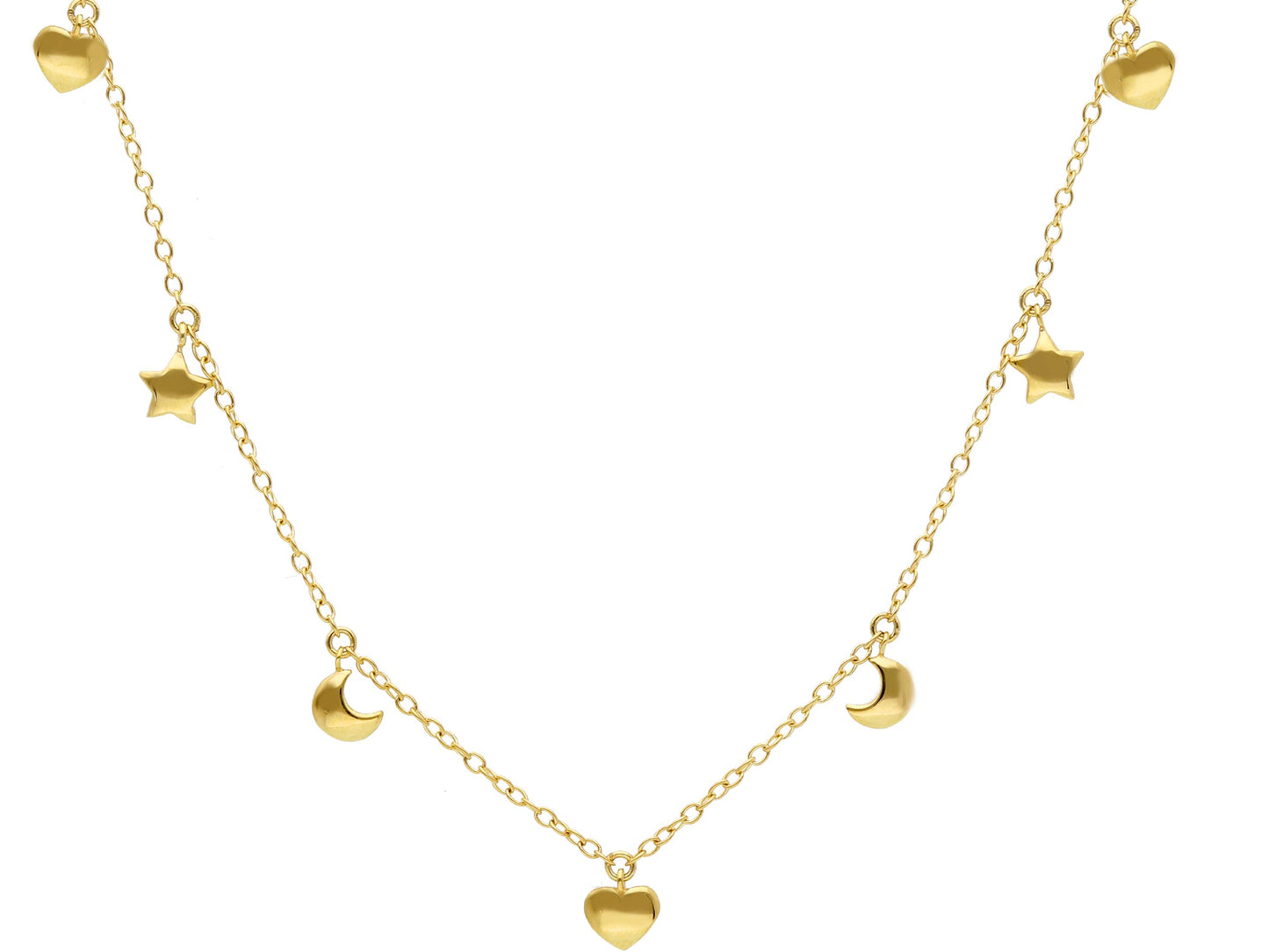 Star moon and and heart necklace