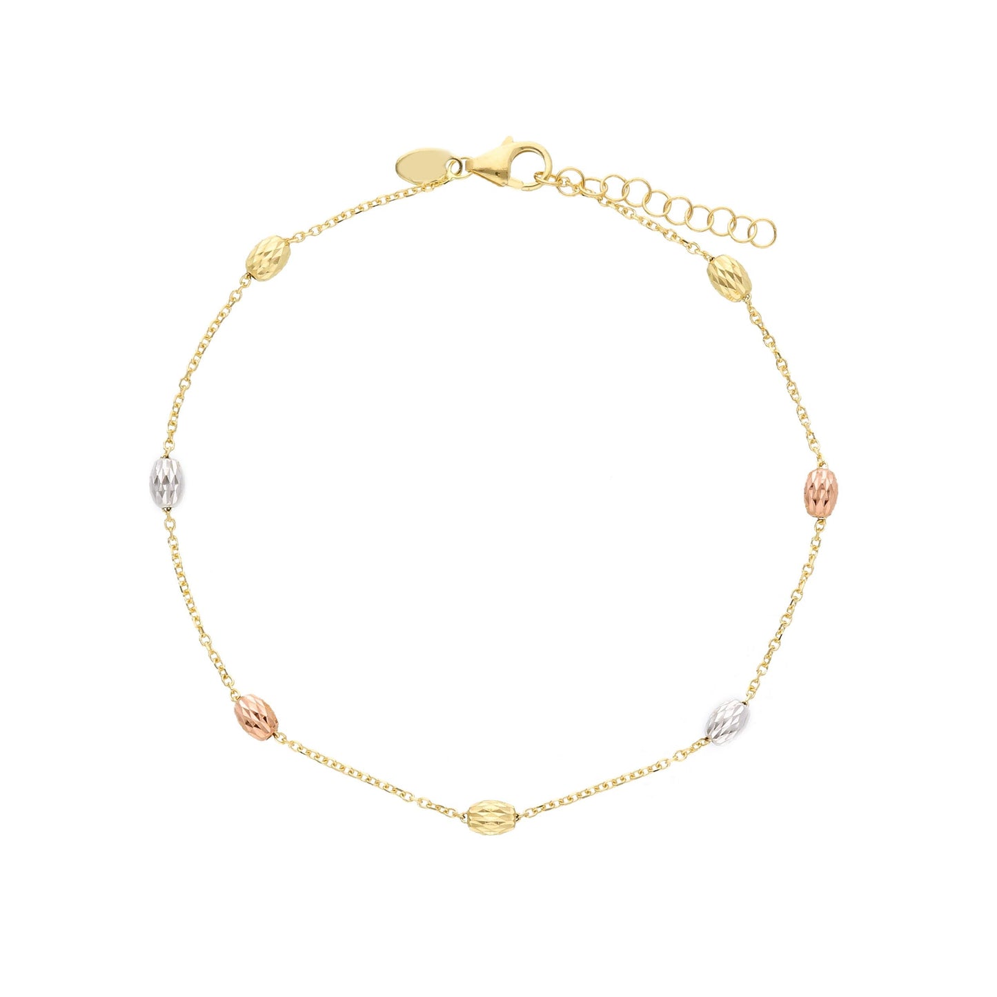 Diamond Cut Small Oval Bracelet