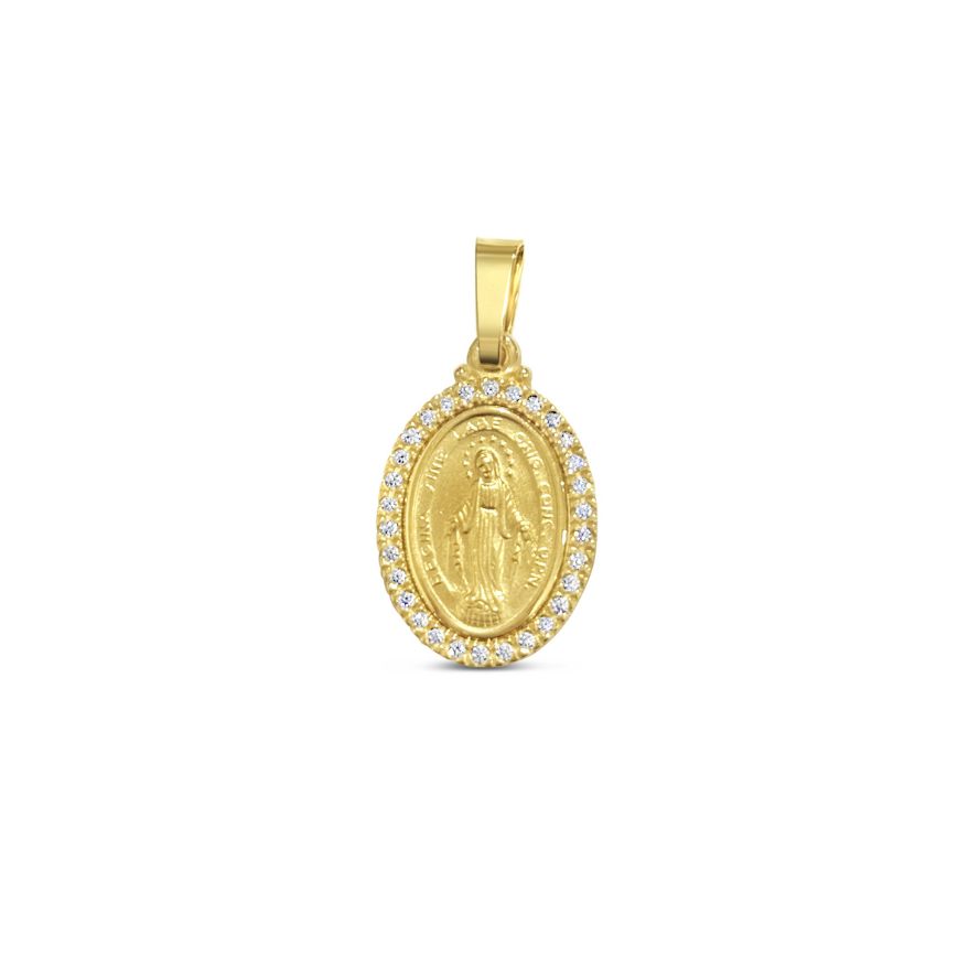 Cz Oval Milagrosa Pendant