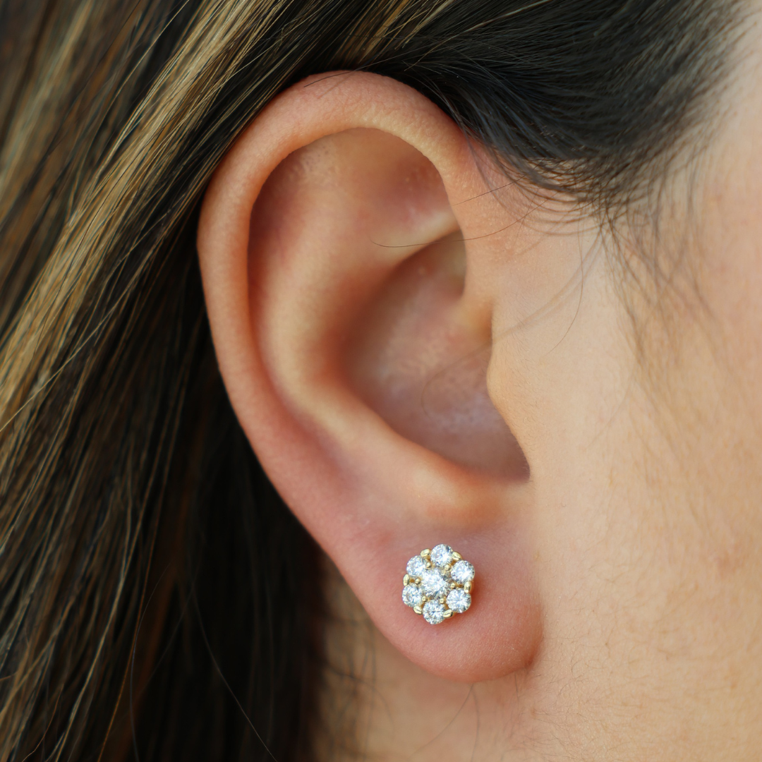 Zirconia Flower Stud