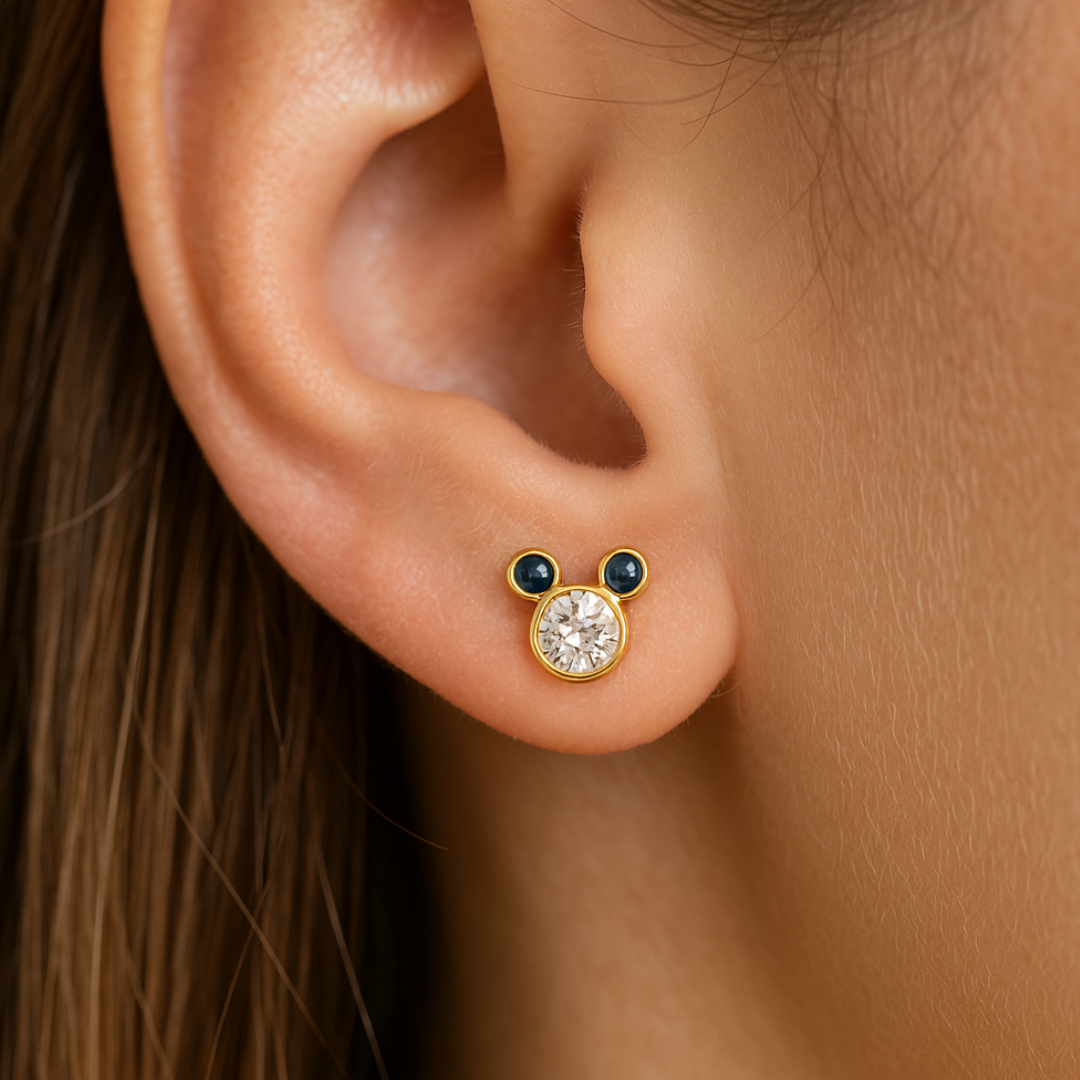 Small Mickey Colors Baby Stud Black