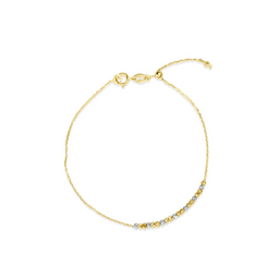 Center Mini Diamond Cut balls Bracelet Adjustable
