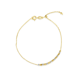 Center Mini Diamond Cut balls Bracelet Adjustable