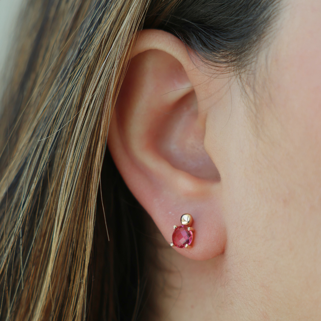 Pink Stud with CZ