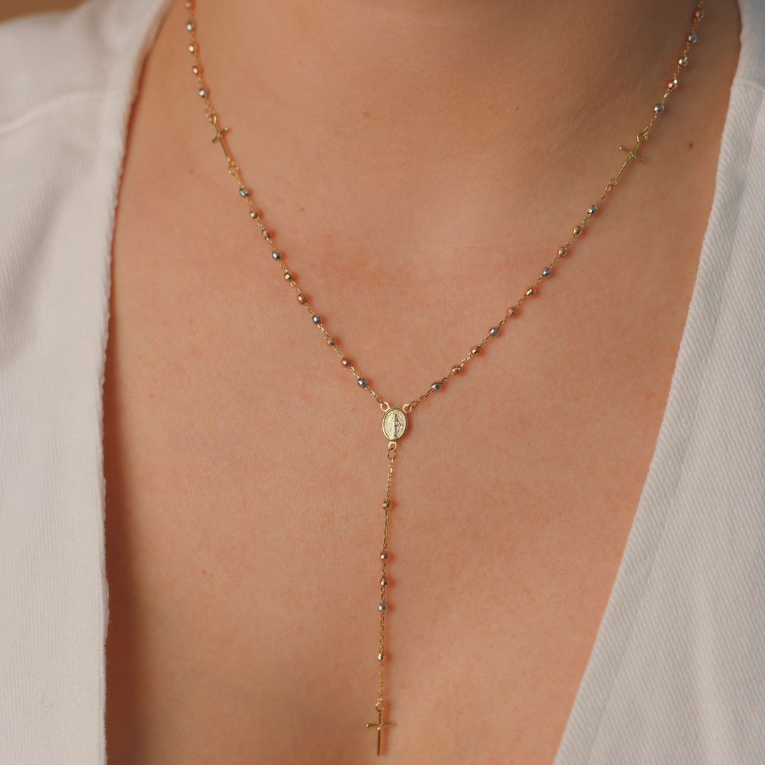 Diamond Cut Two Cross Rosary