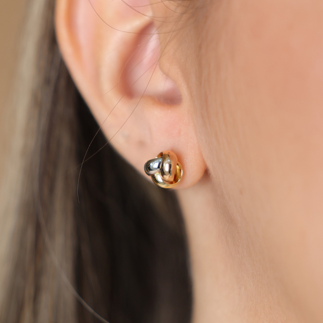 Tri-Color Knot Earrings