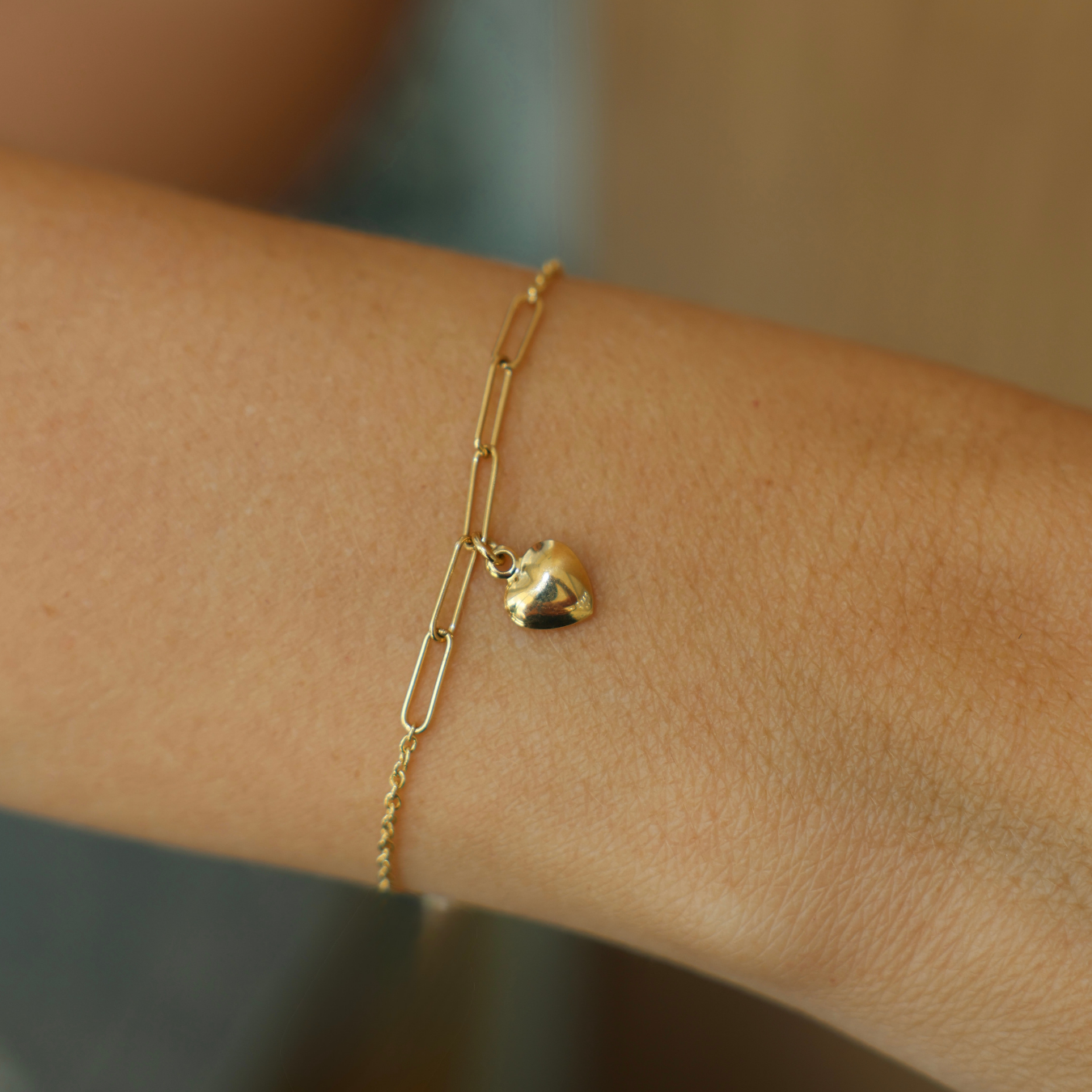 Center Puff Heart Bracelet