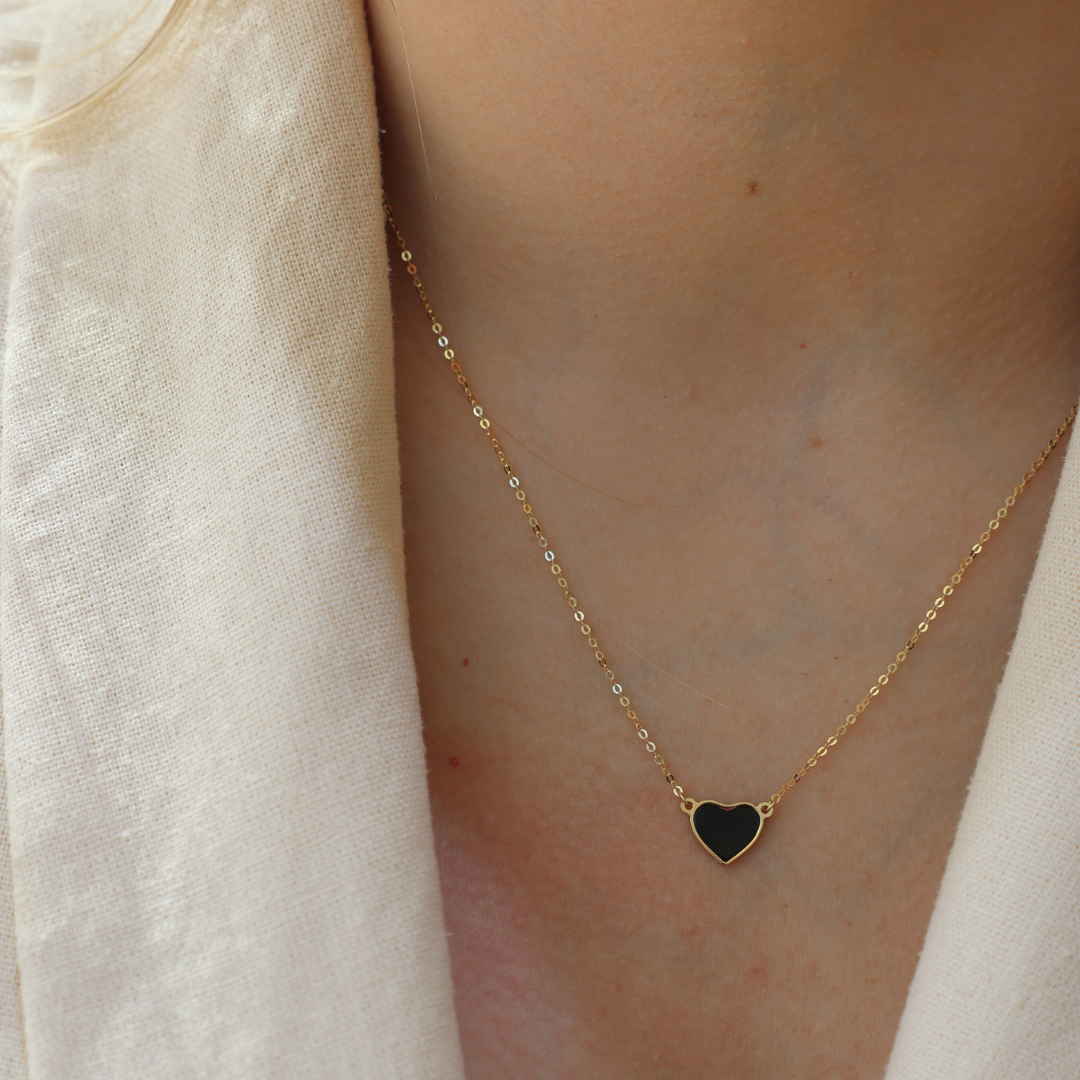 Black Heart Plain Necklace