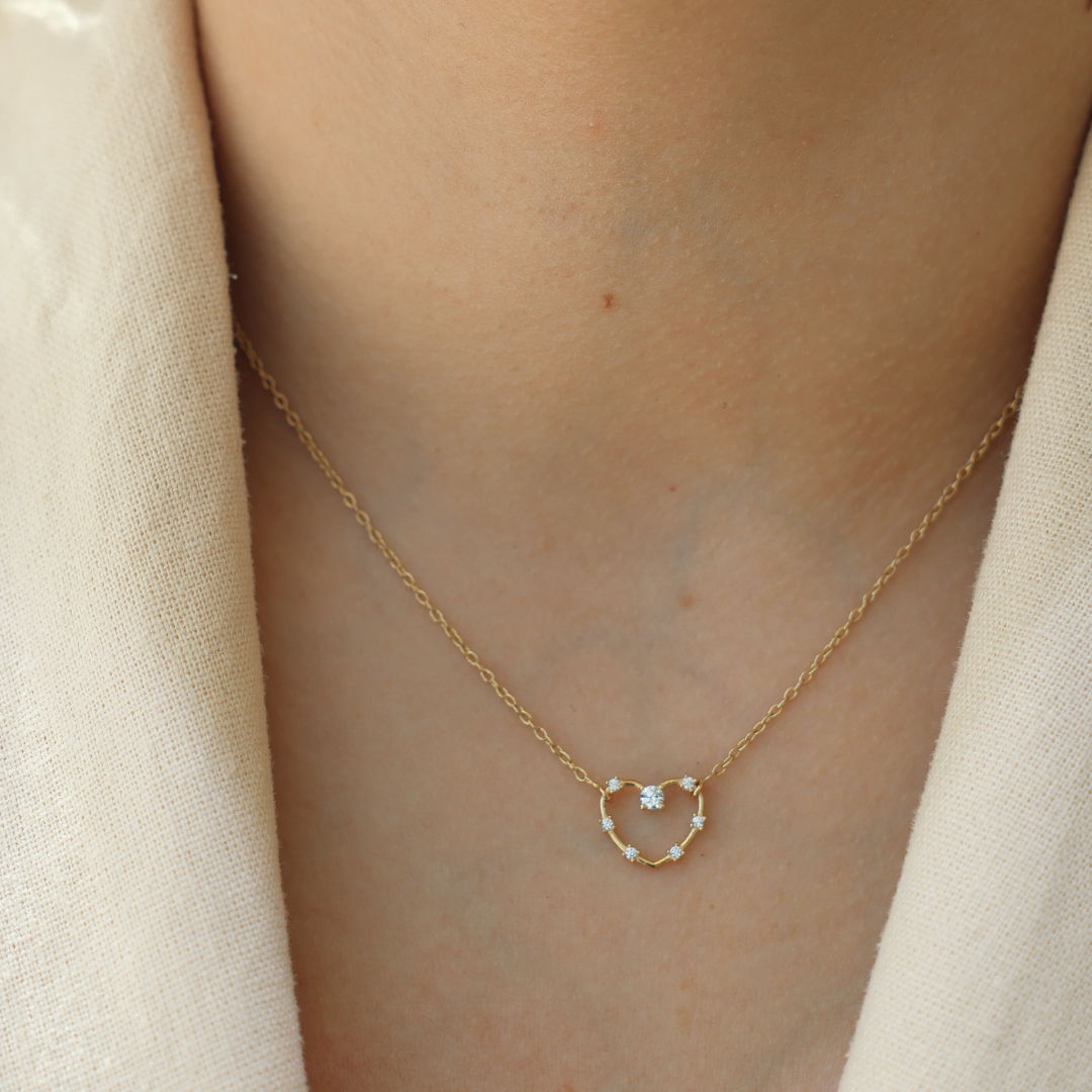 Open XO Necklace with Zirconia
