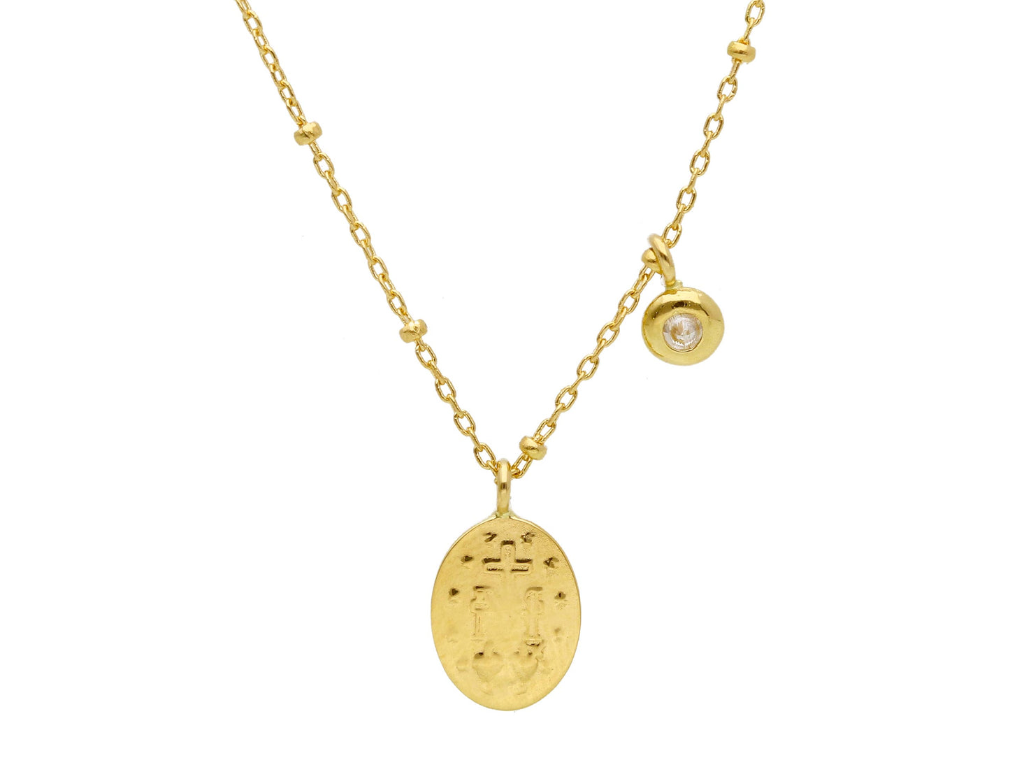 Mini Milagrosa With CZ Necklace
