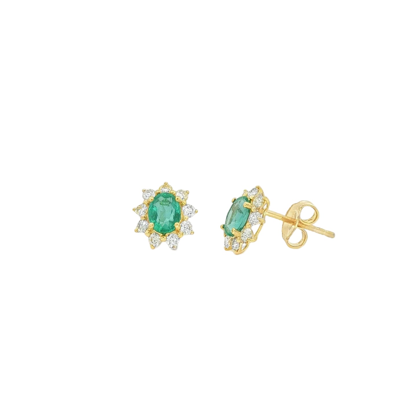 Diamond With Emerald Stud