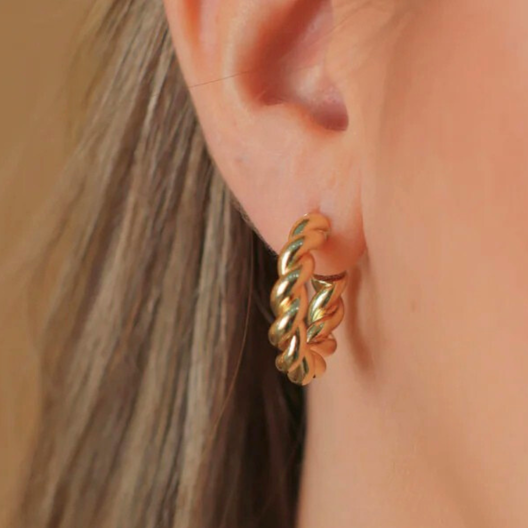 Trenzado Fancy Half Hoops
