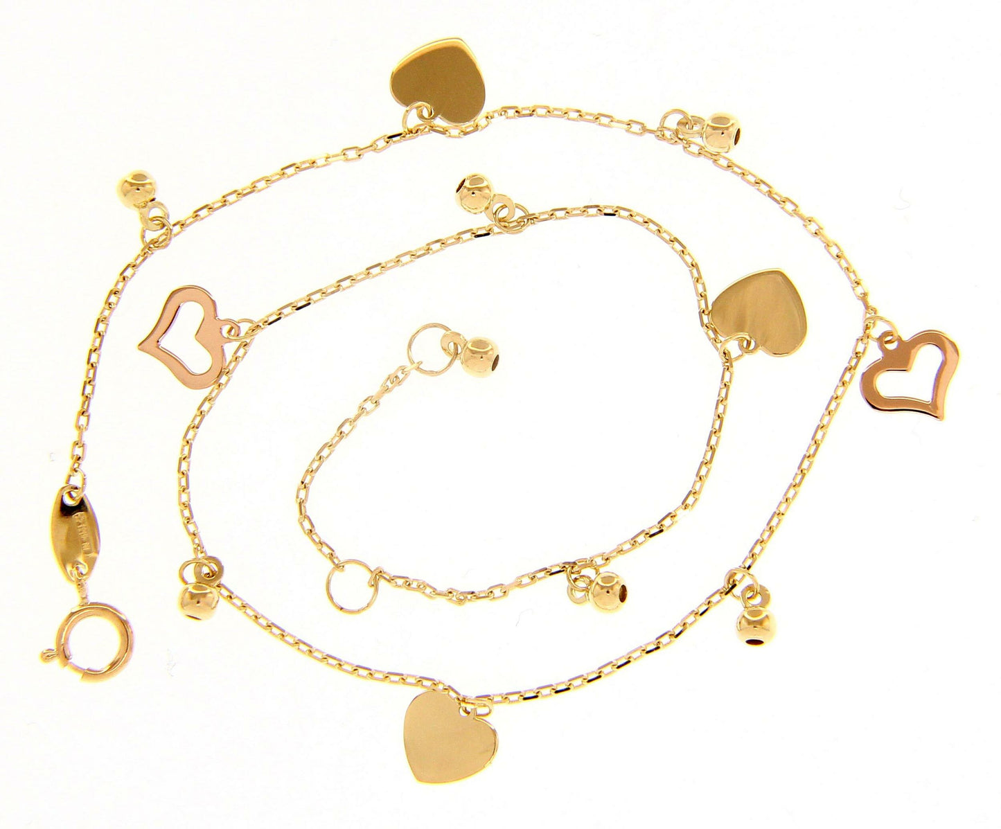 Anklet Heart Charms - La Francia Joyería