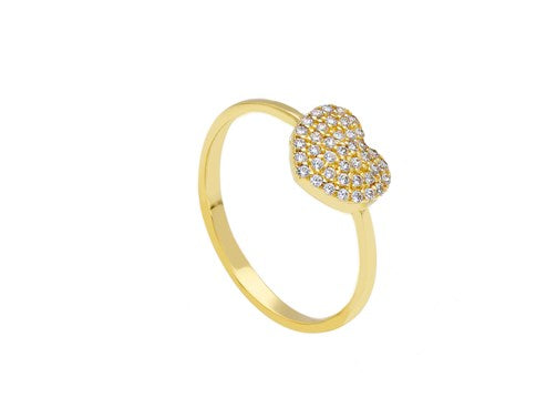 Ring Heart With Cz