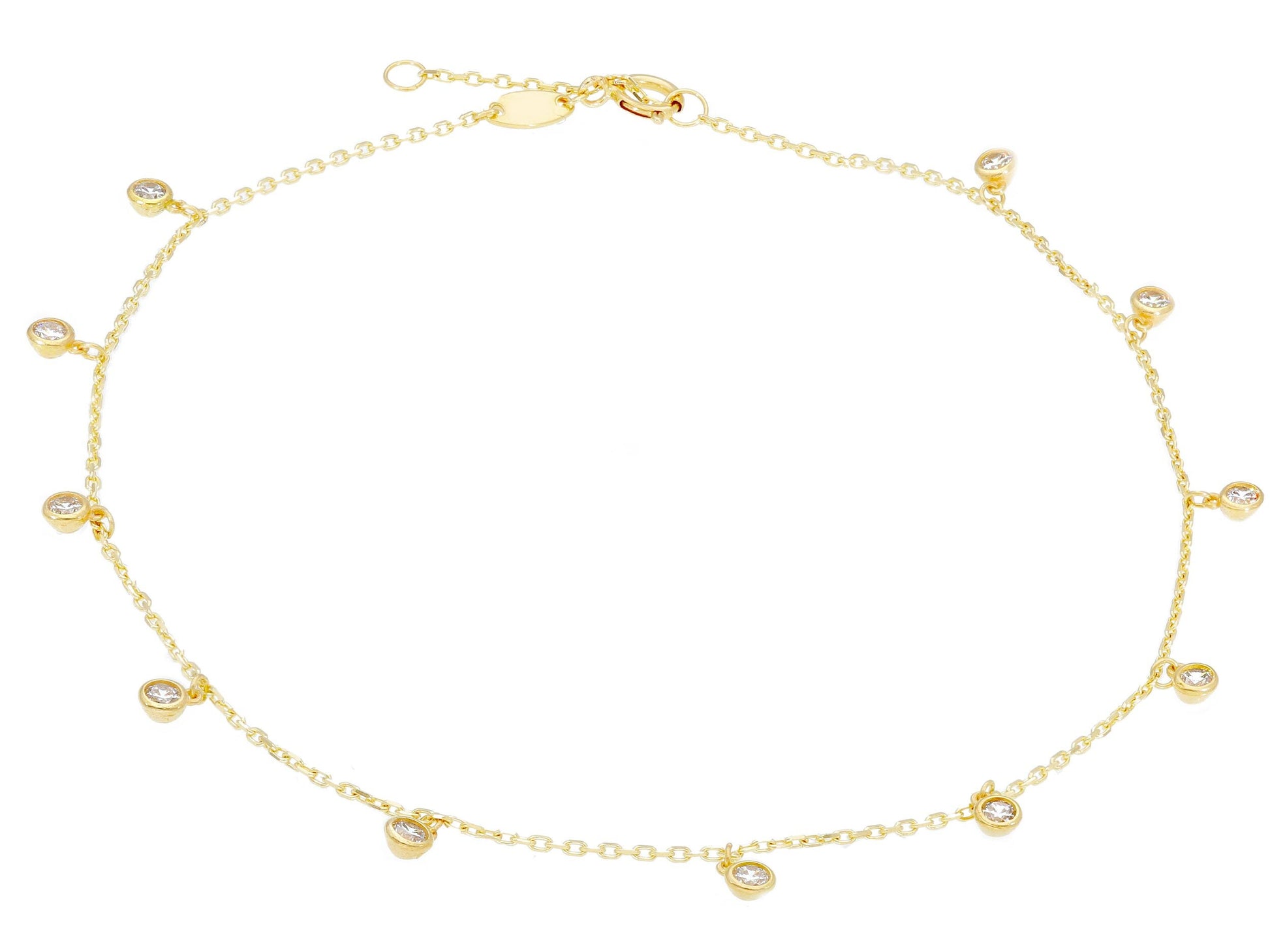 Anklet Charm Cz - La Francia Joyería