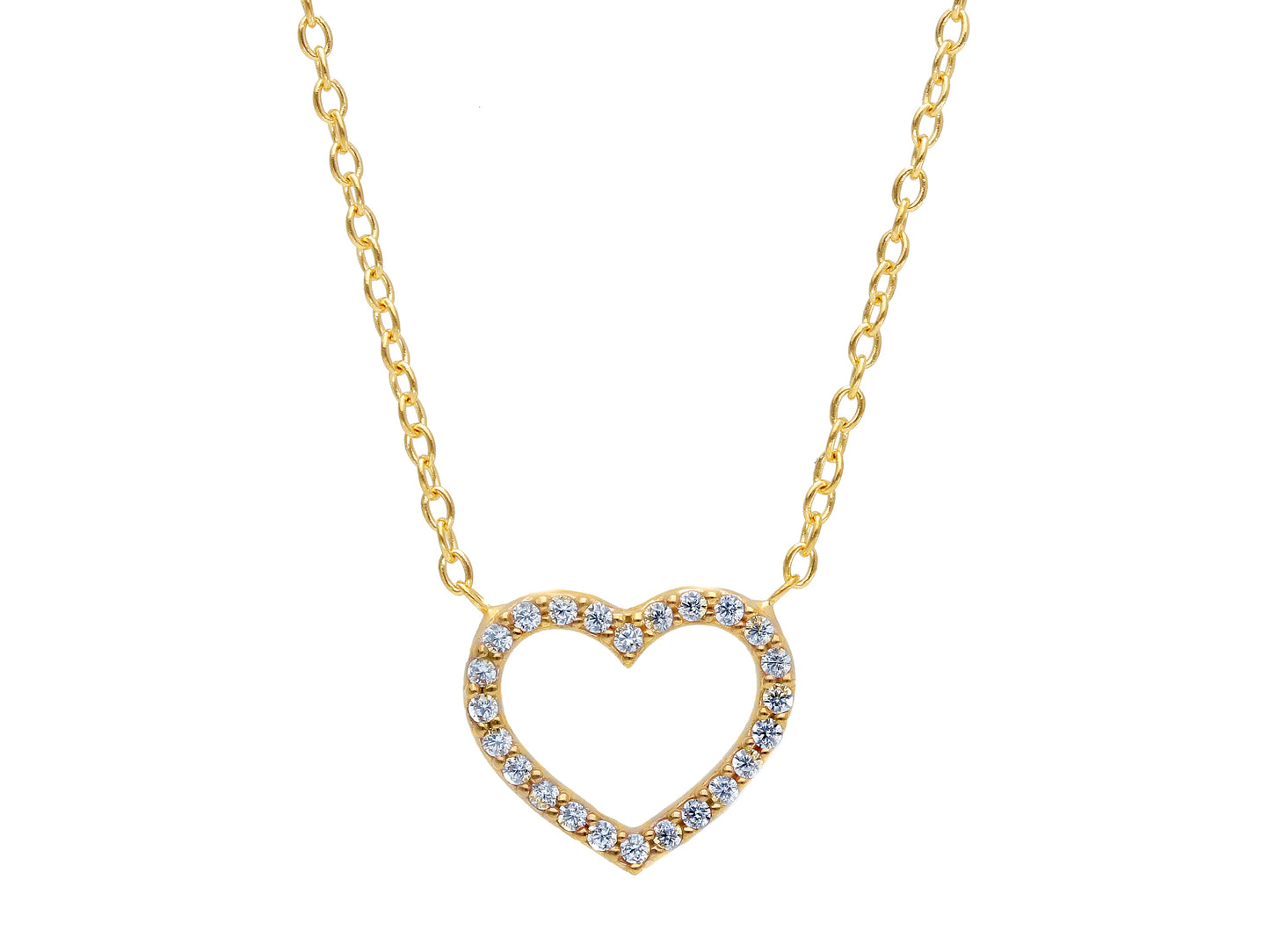 Necklace Heart With Zirconia - La Francia Joyería