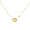 Yellow Gold Heart Puff Necklace