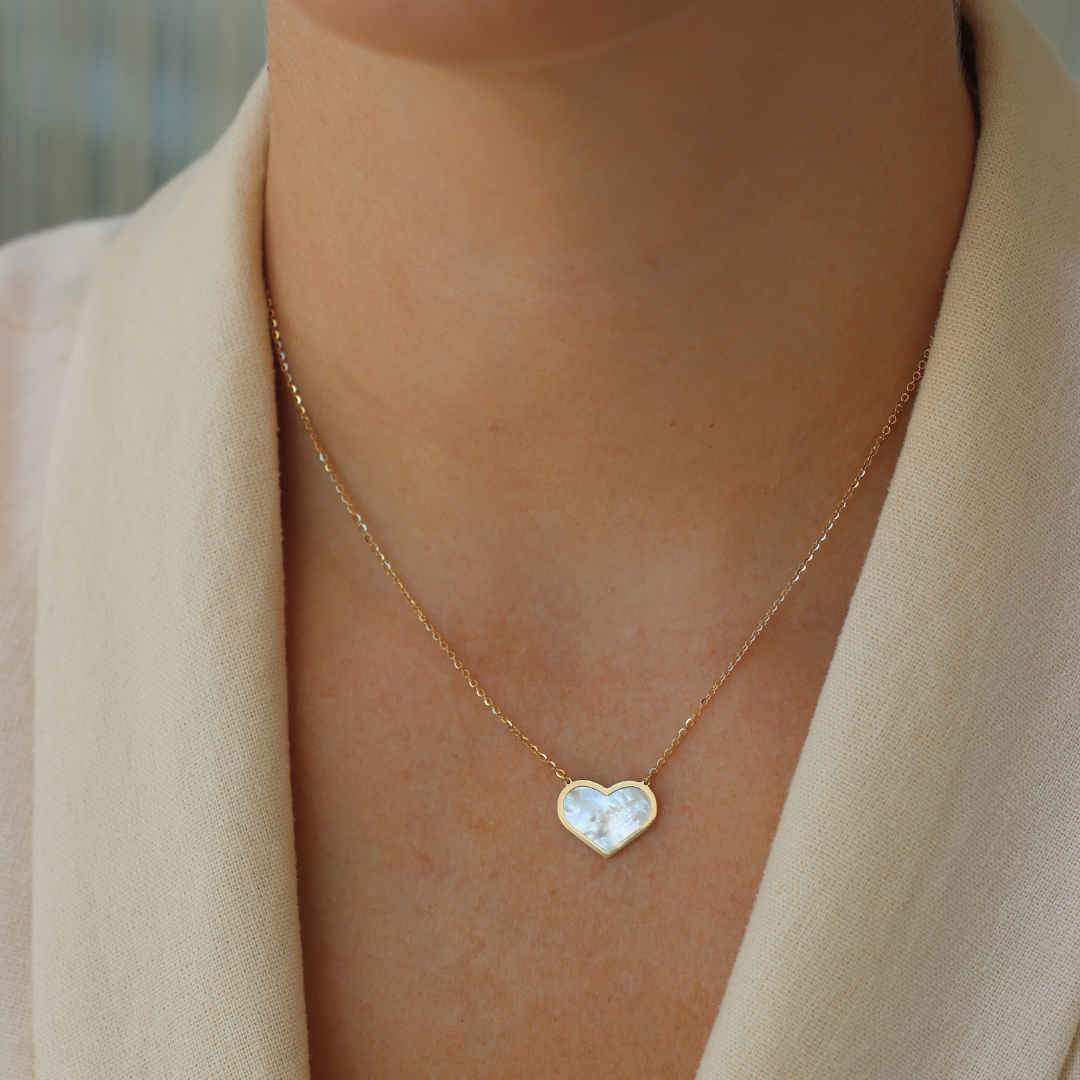 Collar de corazón de perla