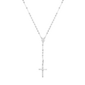 Diamond Cut Rosary White Gold