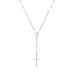 Diamond Cut Rosary White Gold