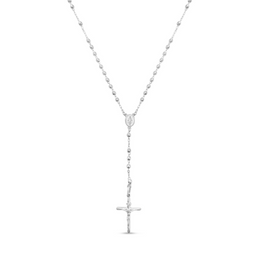 Diamond Cut Rosary White Gold