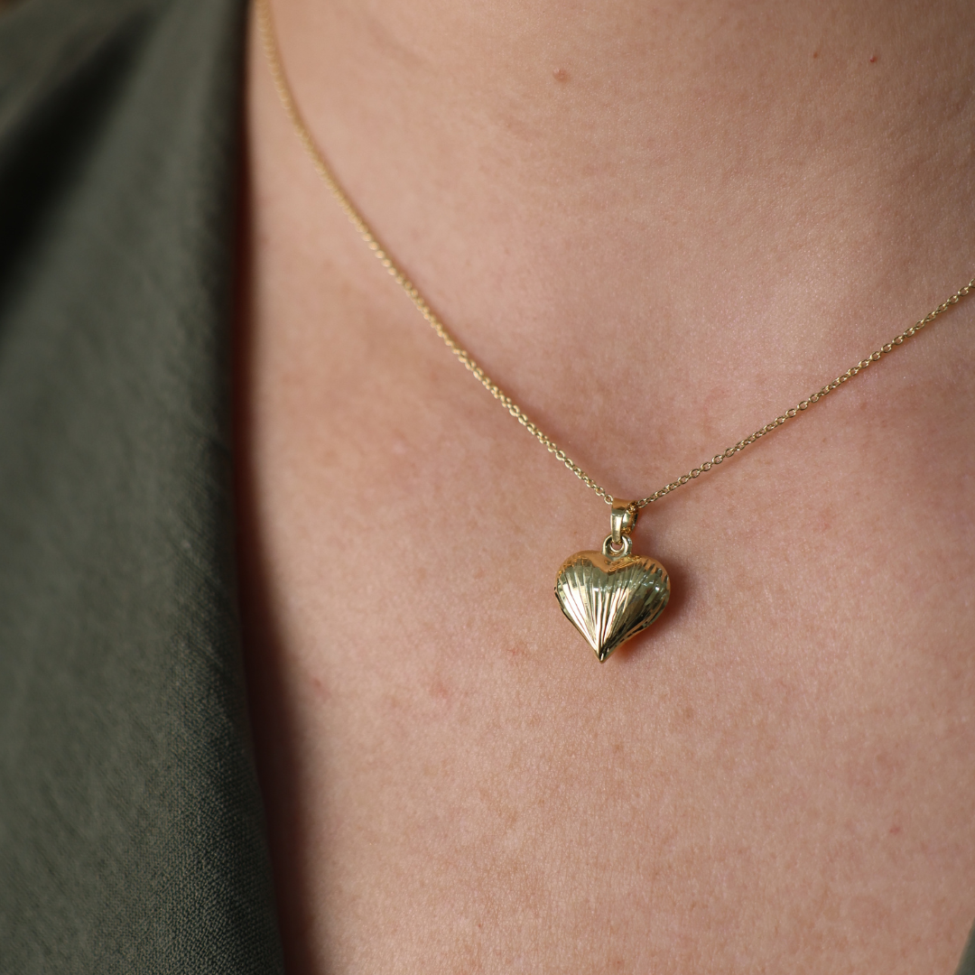 Diamond Cut Heart Necklace