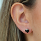 Black Heart Puff Stud Medium