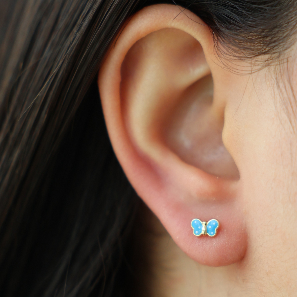 Blue Butterfly Stud