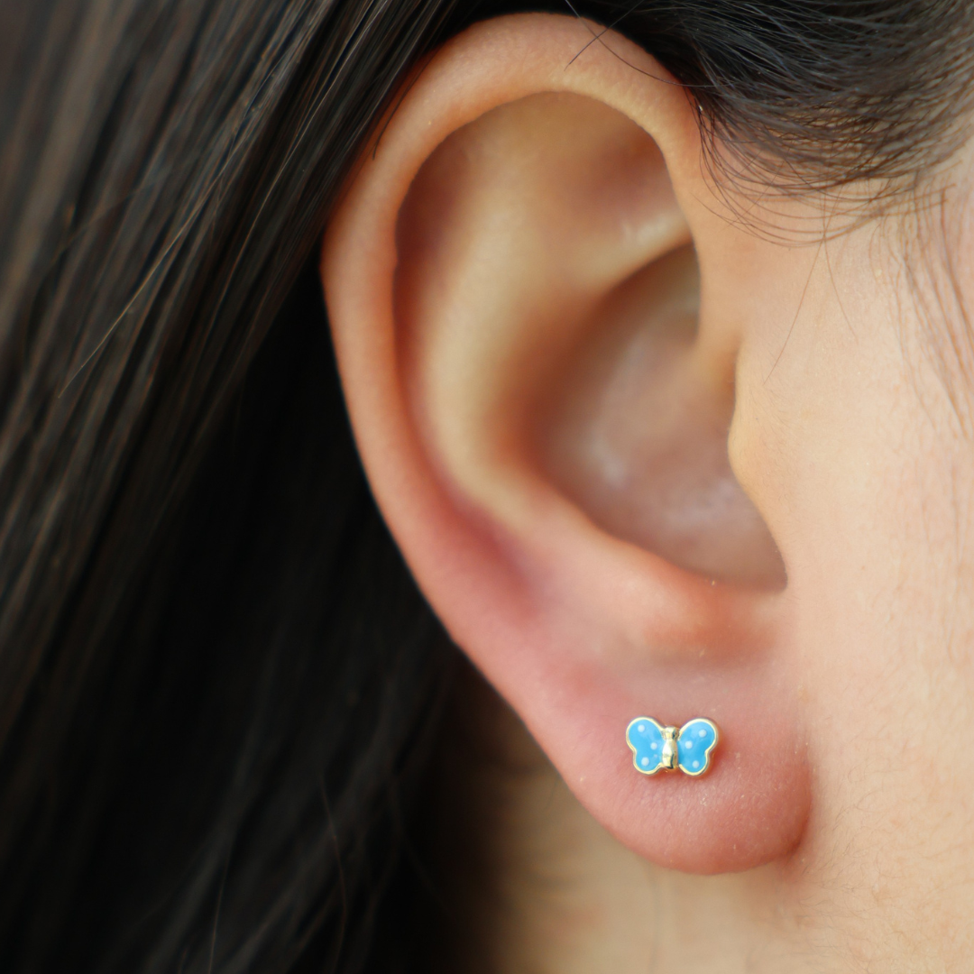 Blue Butterfly Stud