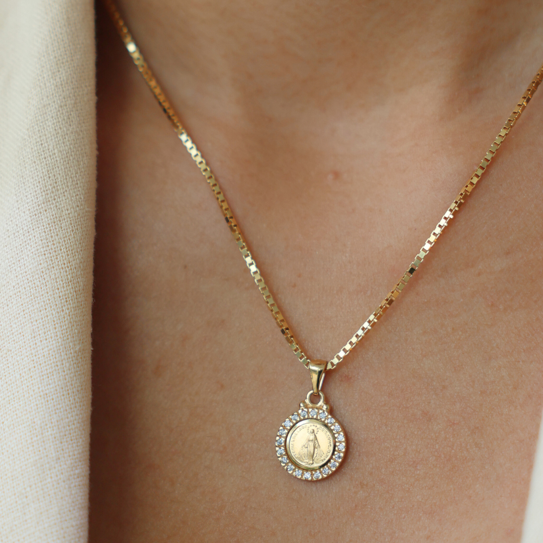 Cz Milagrosa Medal Pendant