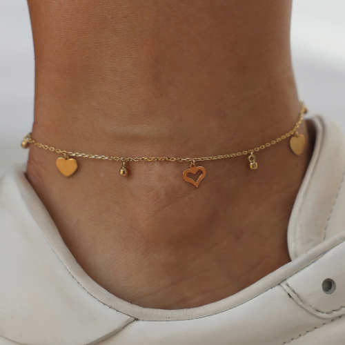 Heart Charms Anklet