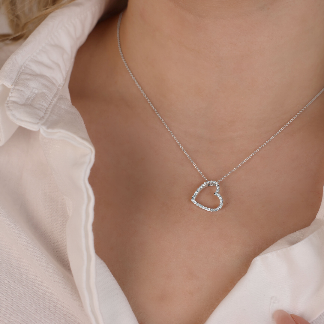 Diamond Open Heart Necklace