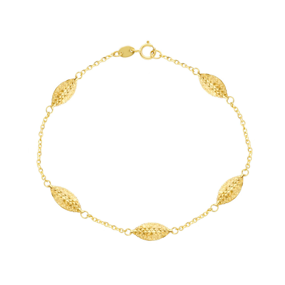 Diamond Cut Oval Bracelet