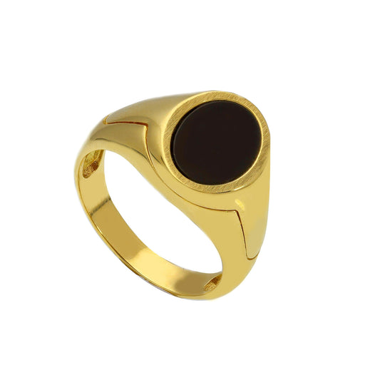 Round Black Onix Stone Ring
