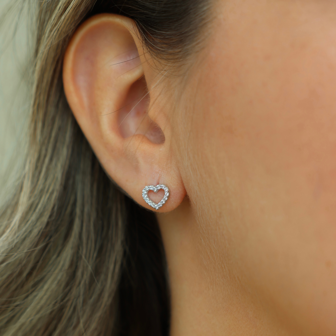 Heart Zirconia Earrings
