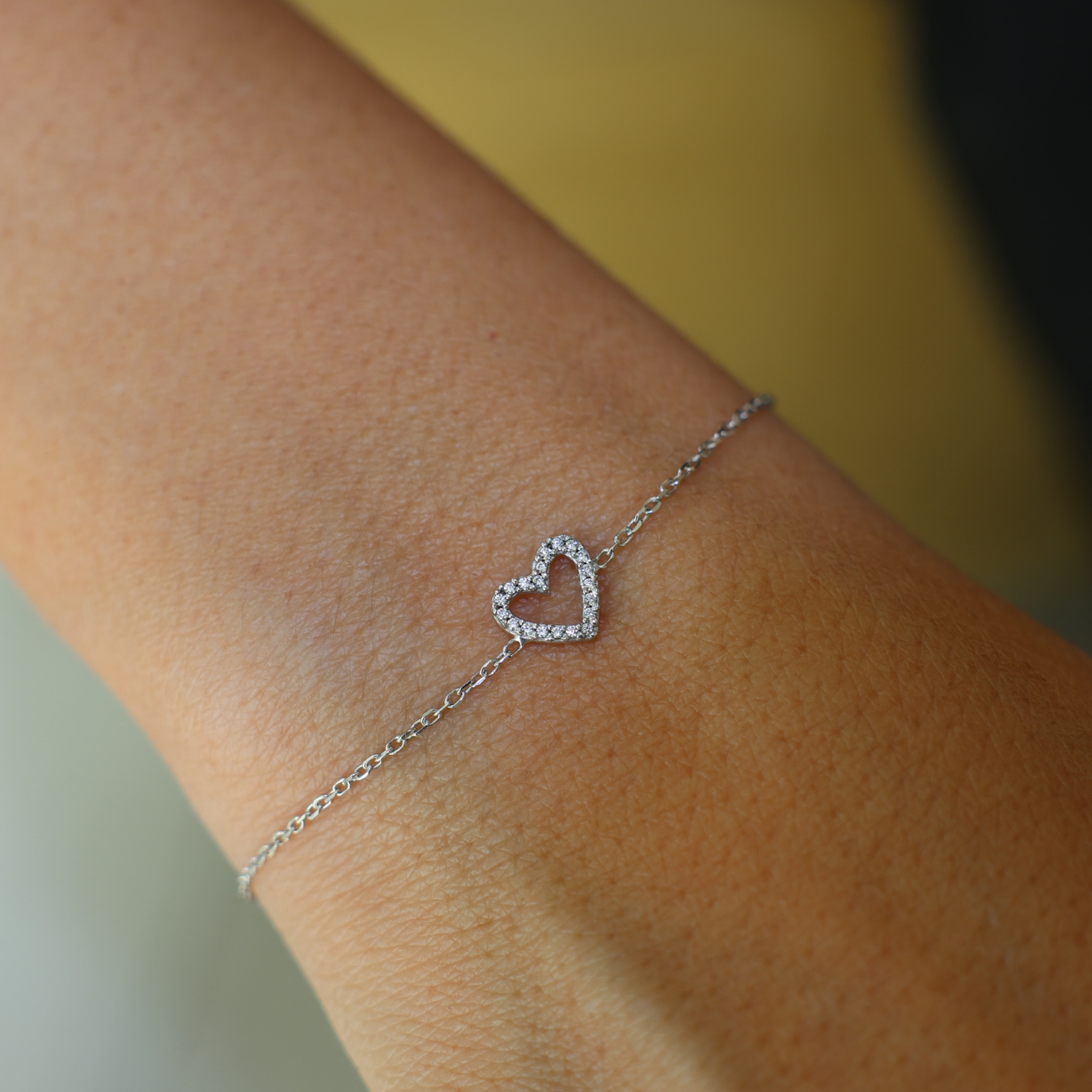 Open Hear Cz Bracelet