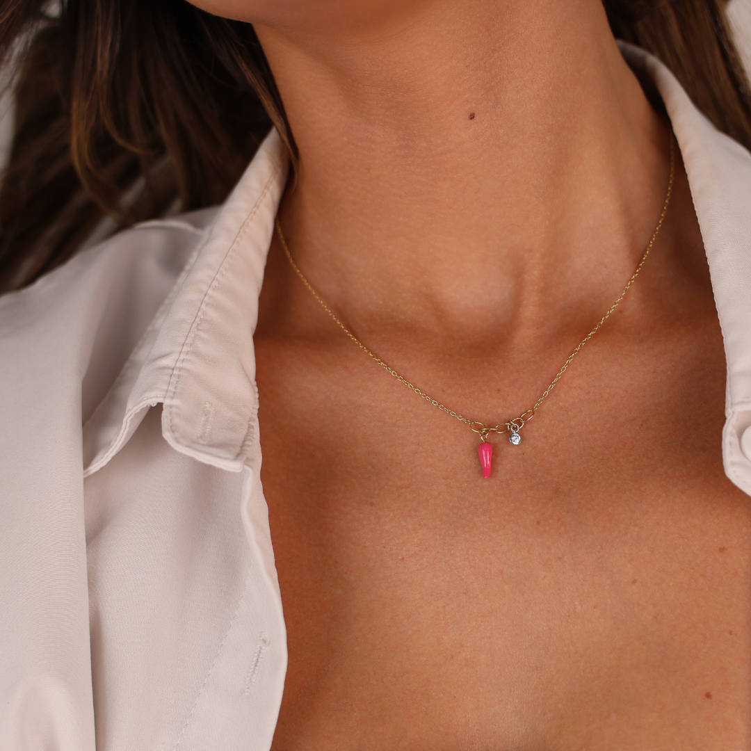 Pink Cuerno Necklace