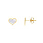 Mother of Pearl Heart Stud Earrings