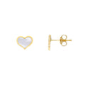 Mother of Pearl Heart Stud Earrings