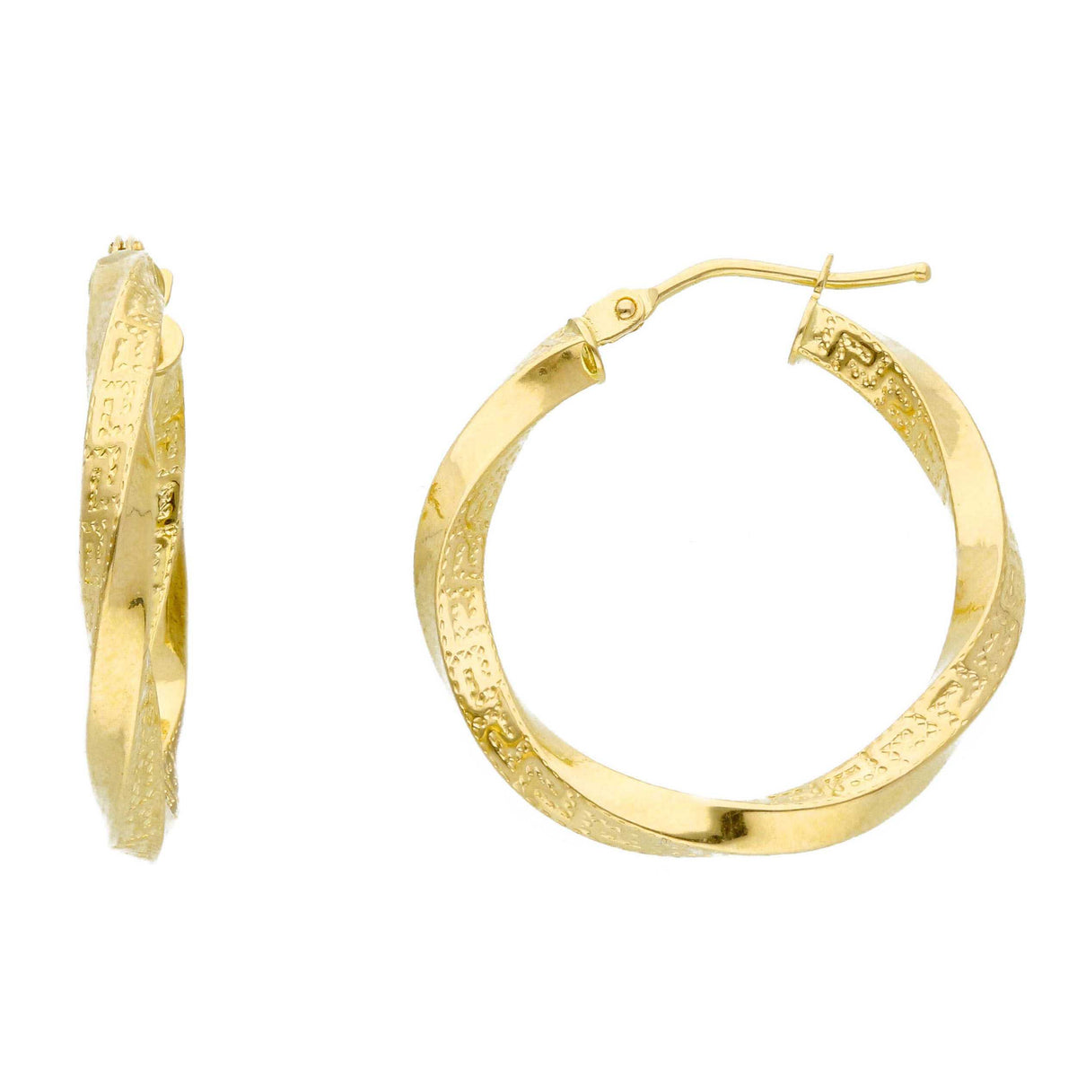 Fancy Braided Style Hoops Medium