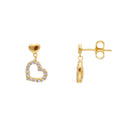 Open Heart With Zirconia Earring